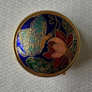 Vintage Cloisonne Enamel Butterfly Box